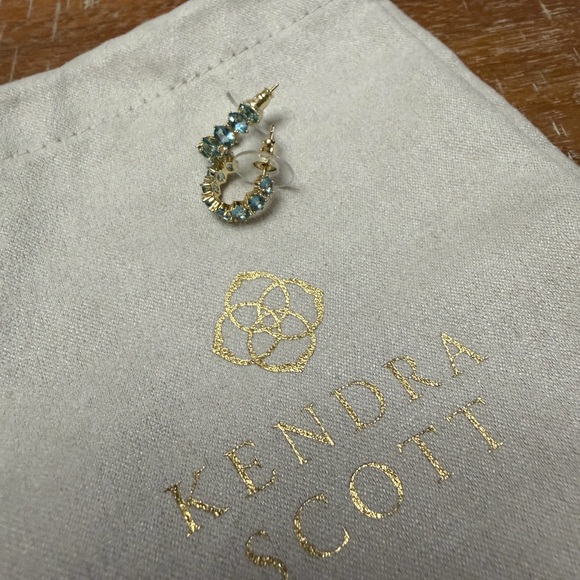 Kendra Scott Gold and Blue Earrings - Picture 3 of 4
